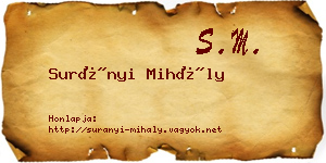 Surányi Mihály névjegykártya