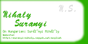 mihaly suranyi business card